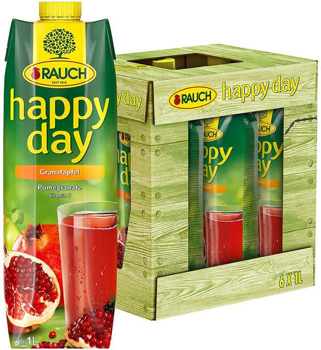 6er Pack Rauch Happy Day Granatapfel, 1l für 7,51€ (statt 11€)   Prime