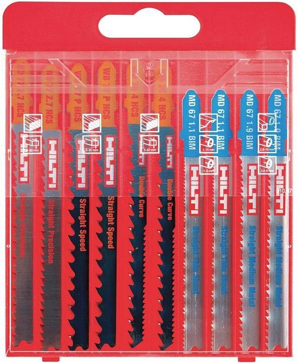 HILTI SJB BC Stichsägeblätter Set, 10tlg. für Holz, Metall und Kunststoff für 11,02€ (statt 15€)   Prime