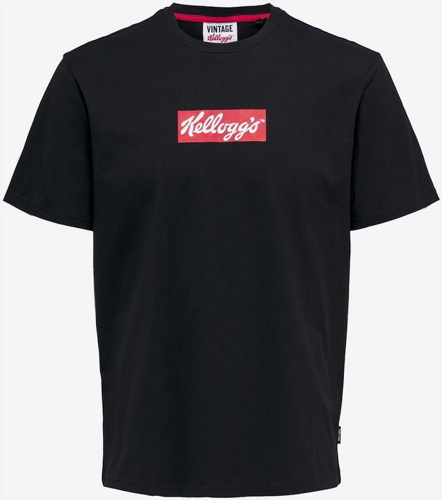 Only & Sons Kelloggs Herren T Shirt in Schwarz für 9,95€ (statt 17€)