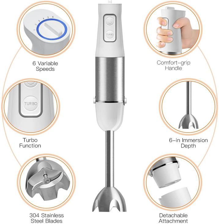 Enfmay 5 in 1 Stabmixer mit 6 Geschwindigkeiten, 1.000W für 25,99€ (statt 45€)