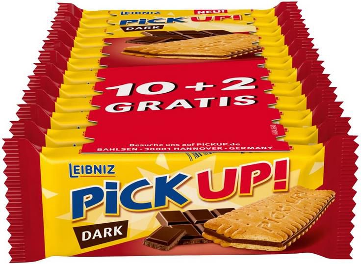 12er Pack PiCK UP! Dark Keksriegel mit dunkler Schokoladentafel ab 2,70€   Prime Sparabo