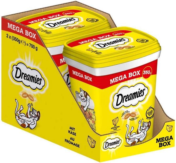 2x 350 Gramm Dreamies Mix Katzensnacks mit Käse Geschmack ab 8,92€ (statt 12€)   Prime Sparabo