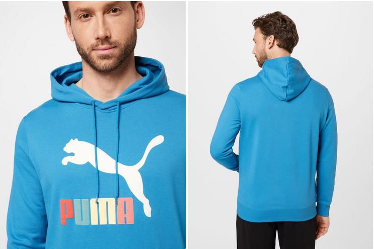 Puma Classics Logo Interest Herren Hoodie in Blau für 23,95€ (statt 45€)   M