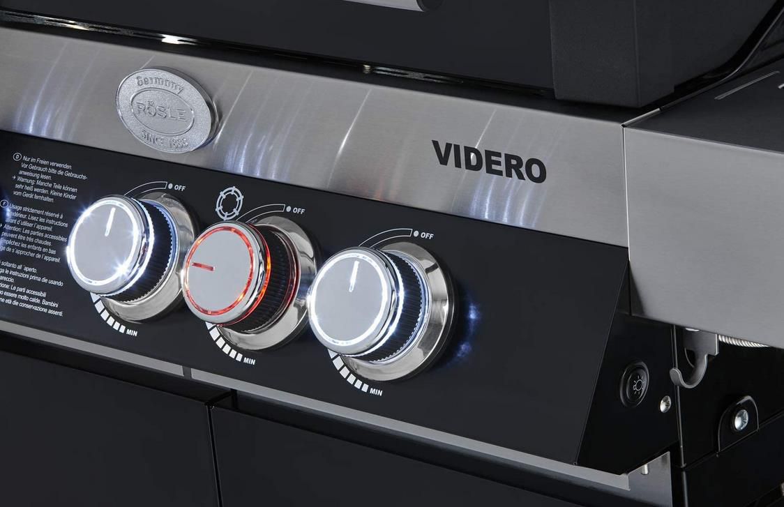 RÖSLE Videro G4 Gasgrill mit 4 Haupt  und 1 Seitenbrenner, Deckel mit Glaseinsatz & Thermometer für 447€ (statt 600€)