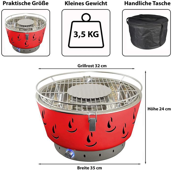 Activa Airbroil Junior Holzkohlegrill mit Aktivbelüftung für 49,99€ (statt 62€)