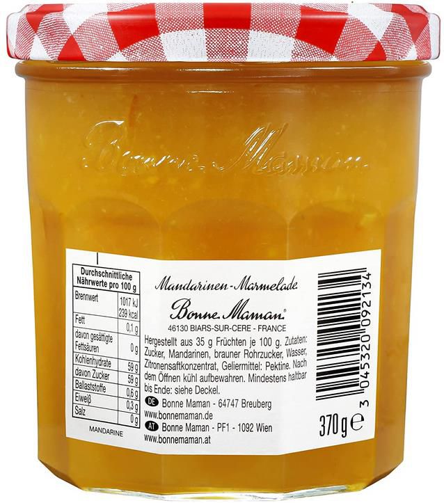4x Bonne Maman Mandarinen Marmelade, 370g ab 9,71€ (statt 12€)   Prime Sparabo