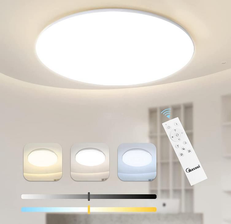 Maxuni LED Deckenleuchte mit 33cm Durchmesser, 24W, 2.480LM, 2.700 6.500k für 17,99€ (statt 30€)