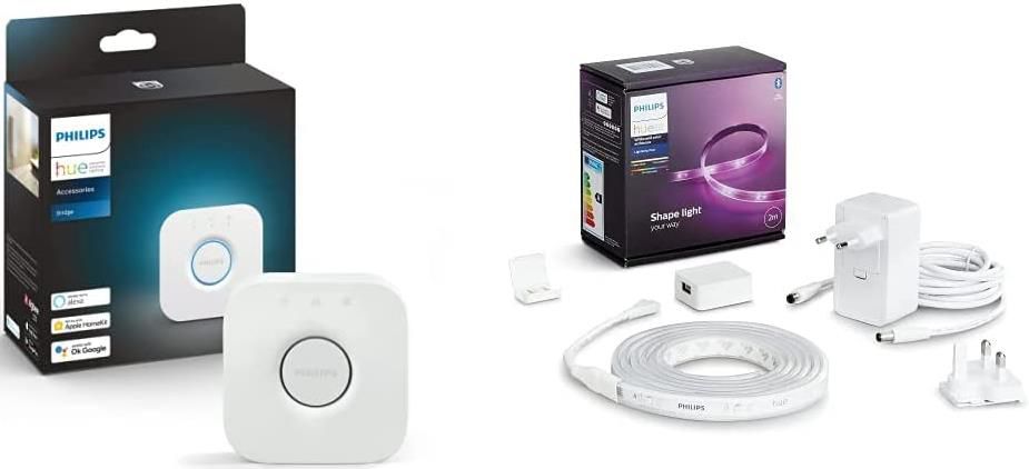 Philips Hue Bridge + White & Col. Amb. Lightstrip Plus 2m Basis, 1.600lm für 84,99€ (statt 101€)