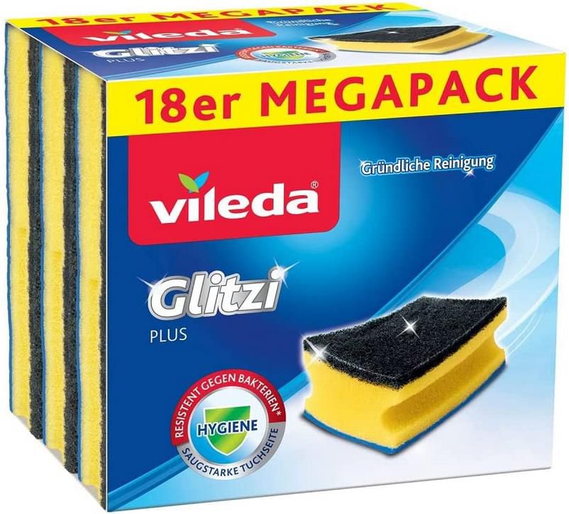 18er Pack Vileda Glitzi Plus Topfreiniger mit Antibac Effekt ab 4,34€ (statt 9€)   Prime