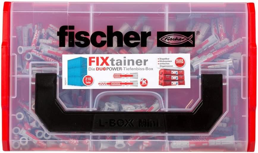 fischer FIXtainer Duopower Tiefenbiss Box mit 210 Dübeln für 15€ (statt 22€)   Prime