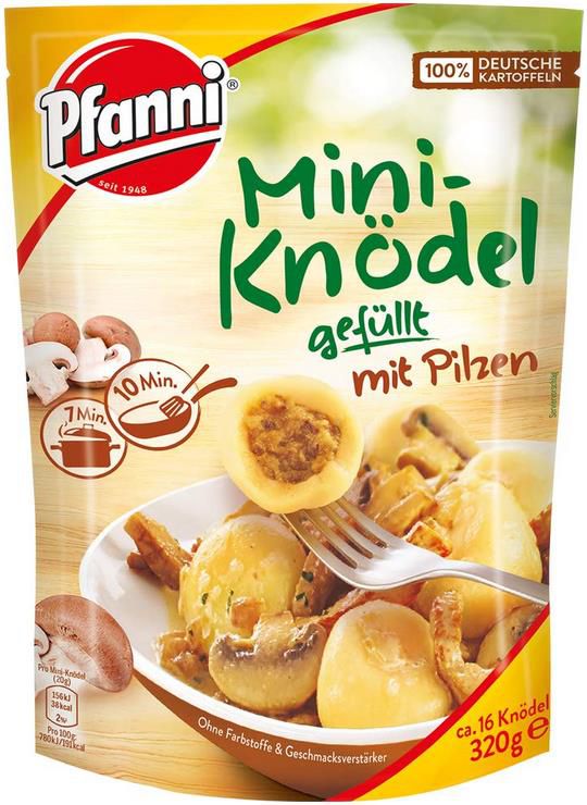 7x Pfanni Mini Knödel mit Pilzen, 320g ab 11,15€ (statt 17€)   Prime Sparabo