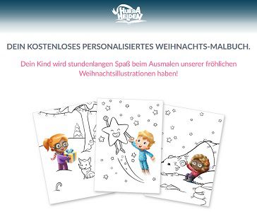 HurraHelden: Personalisiertes Weihnachts Malbuch gratis downloaden