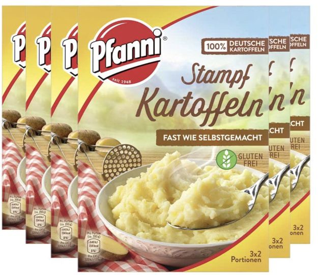 6x Pfanni Stampfkartoffeln mit 100% deutschen Kartoffeln (je 3x 2 Portionen) ab 6,28€ (statt 10€)