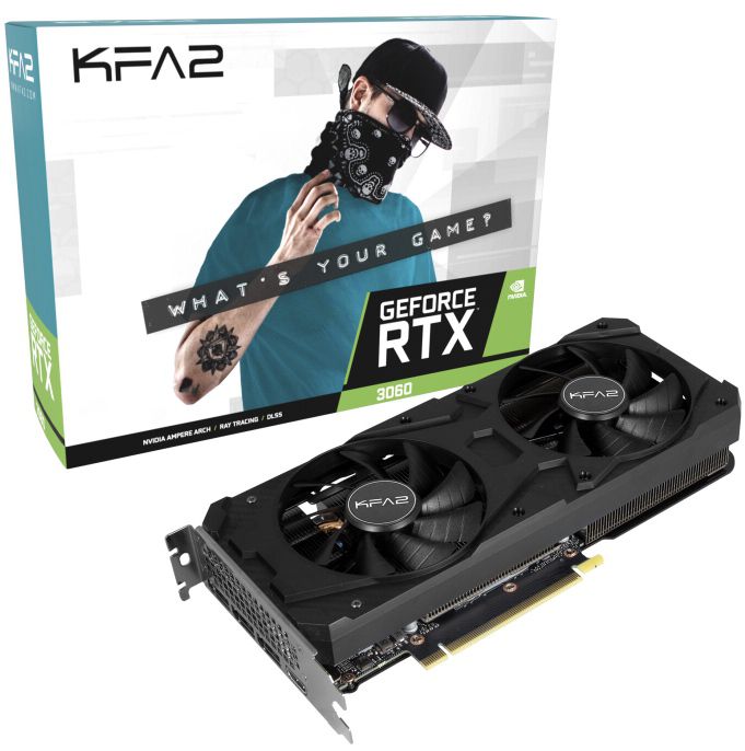 KFA2 GeForce RTX 3060 1 Click OC 12GB GDDR6 Grafikkarte für 377,99€ (statt 424€)