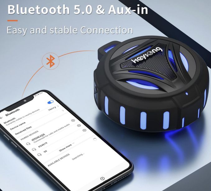 Heysong Bluetooth 5.0 Mini Lautsprecher mit 36h Laufzeit für 15,99€ (statt 26€)   Prime