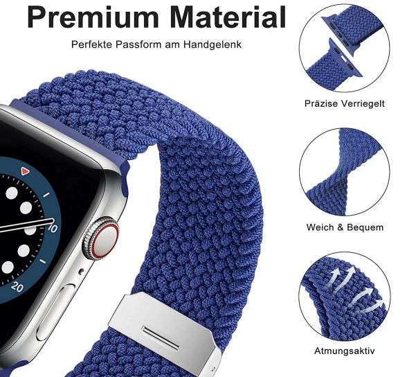 50% Rabatt auf LovRug Apple Watch Nylon Armbänder in vielen Farben z.B. Blau für 44mm für 6,49€ (statt 13€)