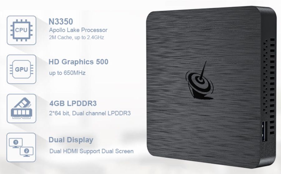 Beelink T4 PRO Mini PC (4GB RAM, 64GB eMMC, Win 10, 2.4G+5G, BT & Gigabit LAN) für 106€ (statt 168€)