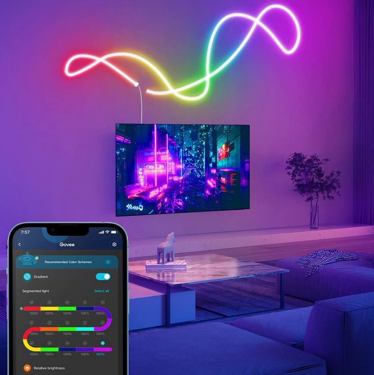 Govee Neon RGBIC LED Strip (5m) mit App Steuerung für 79,99€ (statt 150€)