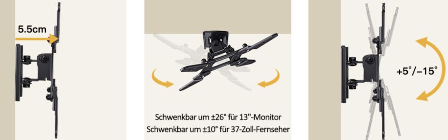 Alphamount TV  & Monitorhalterung für bis zu 37 Zoll & 20kg für 9,99€ (statt 20€) – Prime