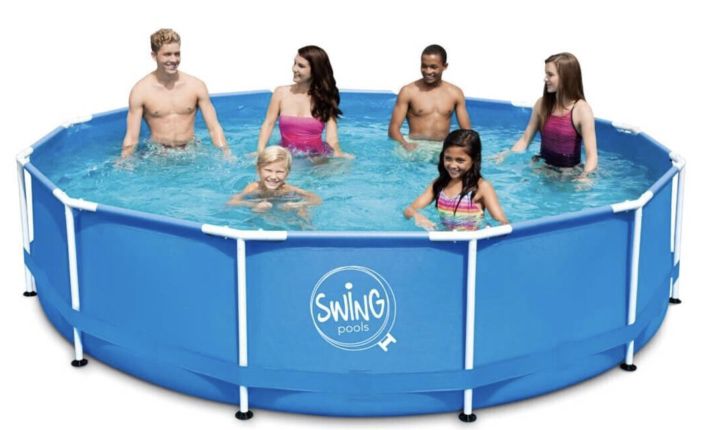 Ambientehome (Poolomio) Metallrahmen Swimminpool (366 x 84 cm) für 147,52€ (statt 190€)