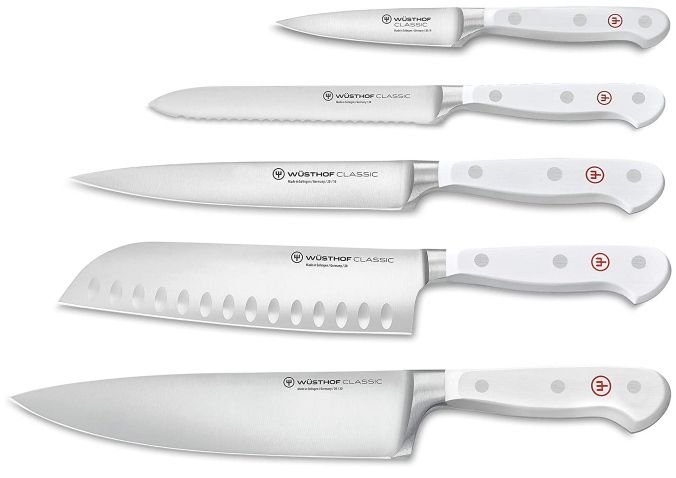 Wüsthof Classic White 5tlg Messerset mit Santoku inkl. Messerblock für 374,61€ (statt 487€)