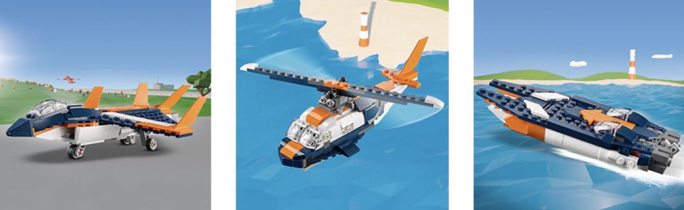 LEGO 31126 Creator 3in1 Überschalljet, Hubschrauber und Boot für 12,48€ (statt 18€)