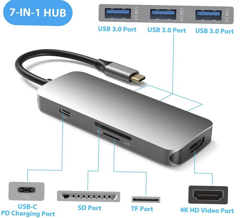 7in1 USB C Hub mit 4k HDMI & 100W PD für 14,99€ (statt 30€)