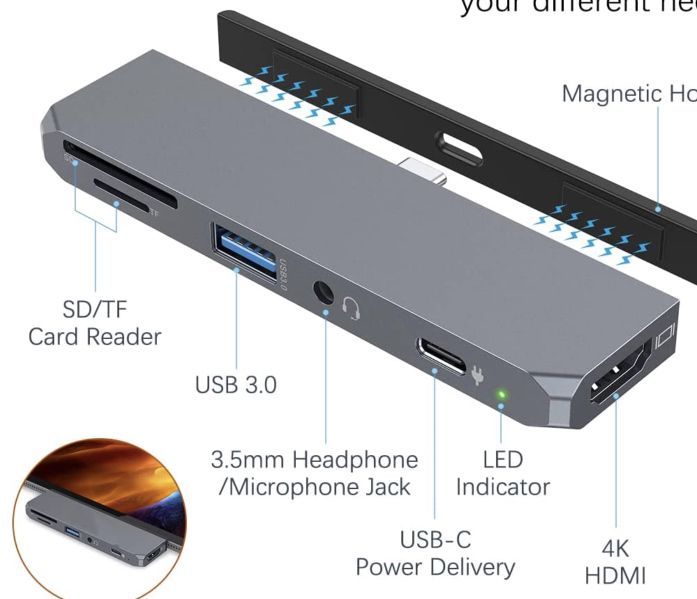 Floomp 6in1 USB C Hub mit 4K 30Hz HDMI Port für 8,99€   Prime