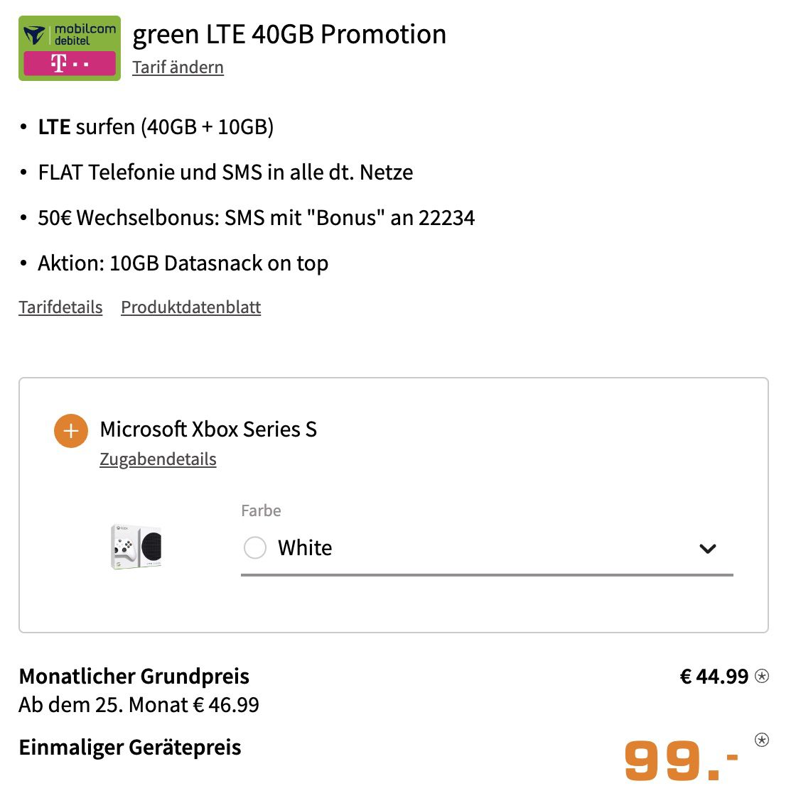🔥 Samsung Galaxy S22 Ultra + Xbox Series S für 99€ + Telekom Allnet Flat mit 50GB LTE für 44,99€ mtl. + 50€ Bonus