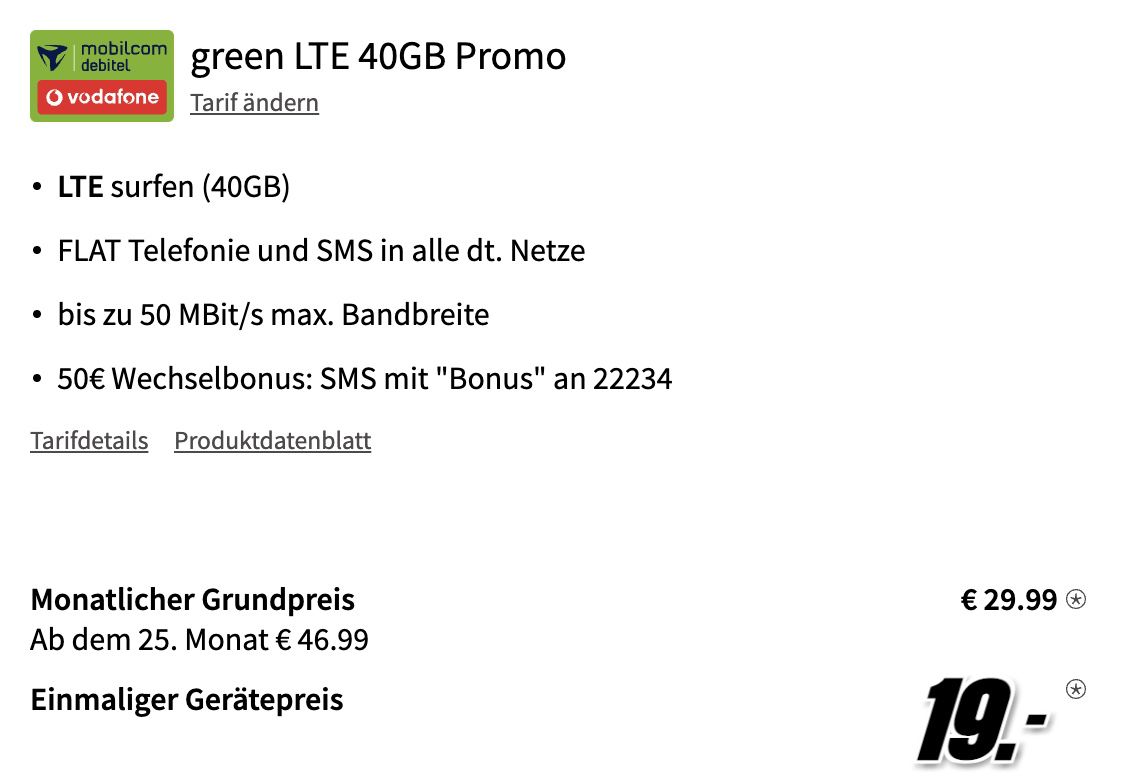 🔥 Samsung Galaxy S22 5G Enterprise Edition mit 128 GB für 19€ + Vodafone Allnet Flat mit 40GB LTE für 29,99€ mtl.