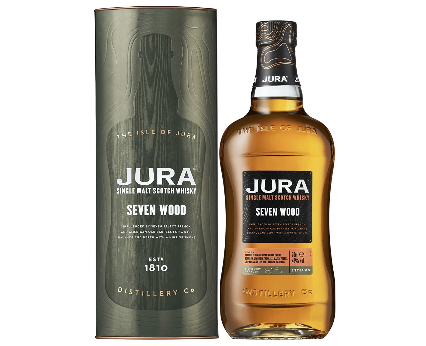 1 x 0,7l Jura SEVEN WOOD Single Malt Scotch Whisky mit Geschenkverpackung für 38,99€ (statt 49€)