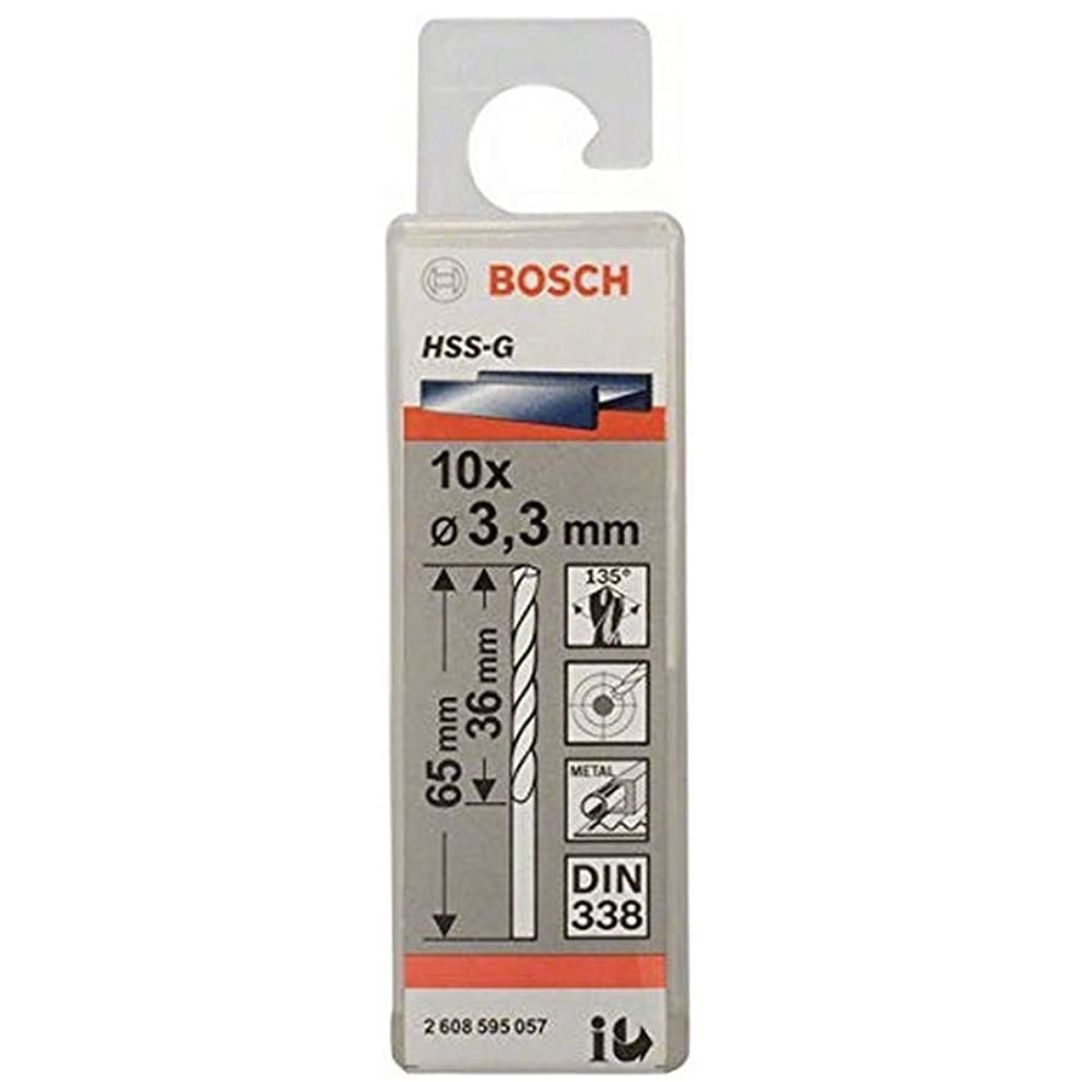 10er Pack Bosch Professional Metallbohrer HSS G geschliffen 3,3 mm für 4,50€ (statt 9€)   Prime