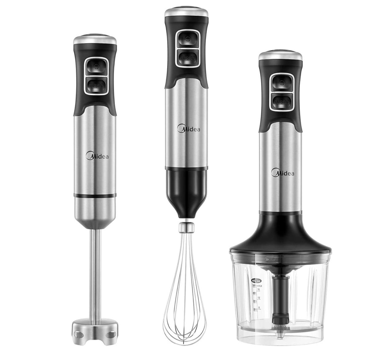 Midea MJ BH1001W 5 IN 1 Edelstahl Stabmixer Set für 29,14€ (statt 49€)