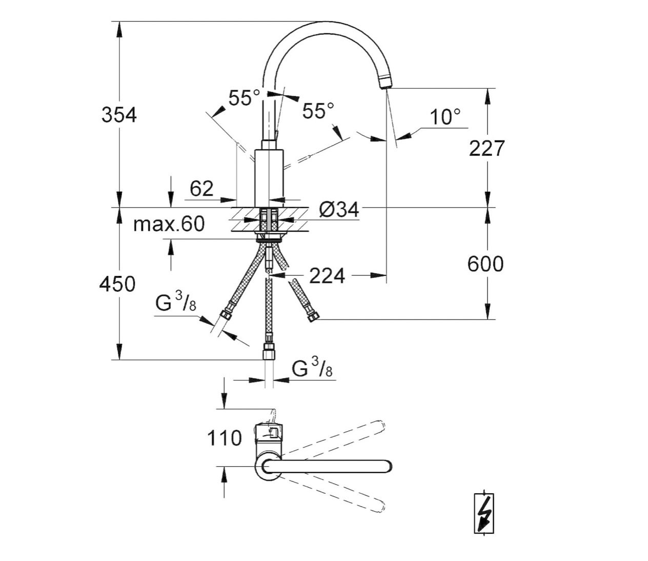 GROHE Eurosmart Cosmopolitan | Küchenarmatur   Einhand Spültischbatterie für 70€ (statt 127€)