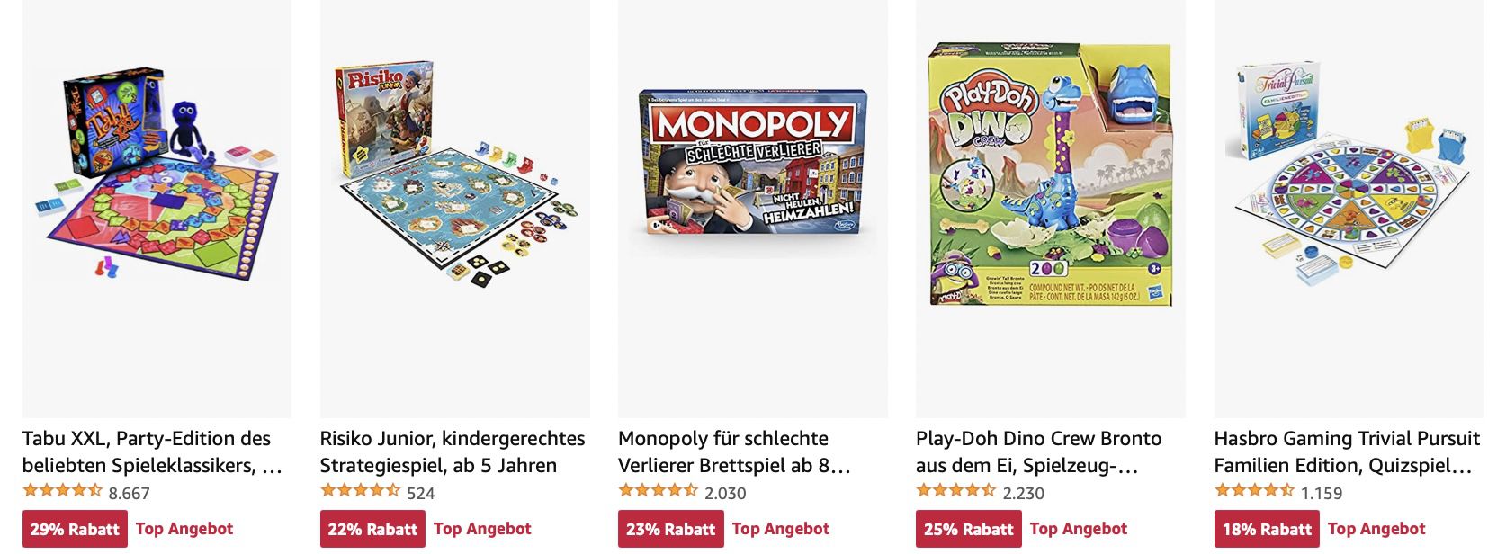 Amazon: Kids & Family Fun   Play Doh, Brettspiel Klassiker, Peppa Wutz & mehr