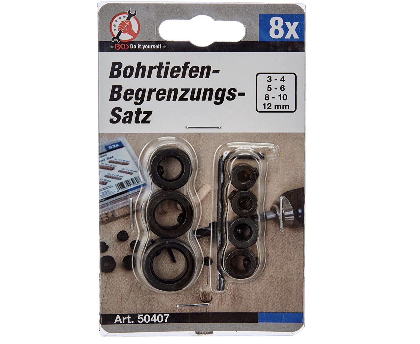 BGS Diy 50407   8 tlg. Bohrtiefen Begrenzungs Satz für 1,98€ (statt 5€)