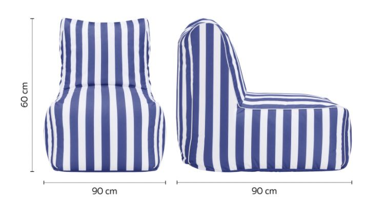 Bessagi Garden Sitzsack Isabella in Blau/Weiß (90x90cm) für 49,90€ (statt 75€)