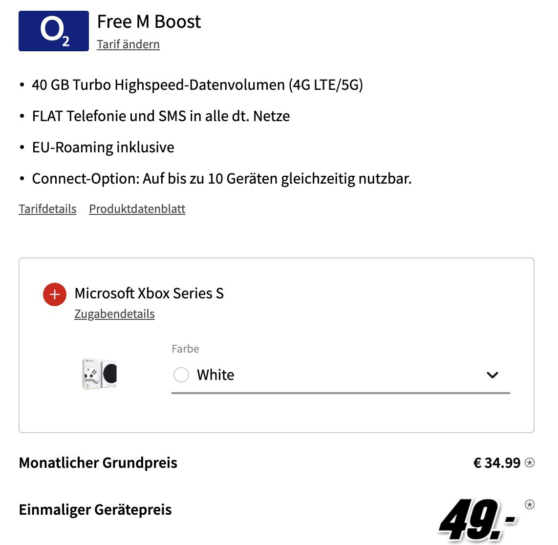 Samsung Galaxy S22 5G Enterprise Edition + Xbox Series S für 49€ + o2 Allnet Flat mit 40GB LTE/5G für 34,99€ mtl.