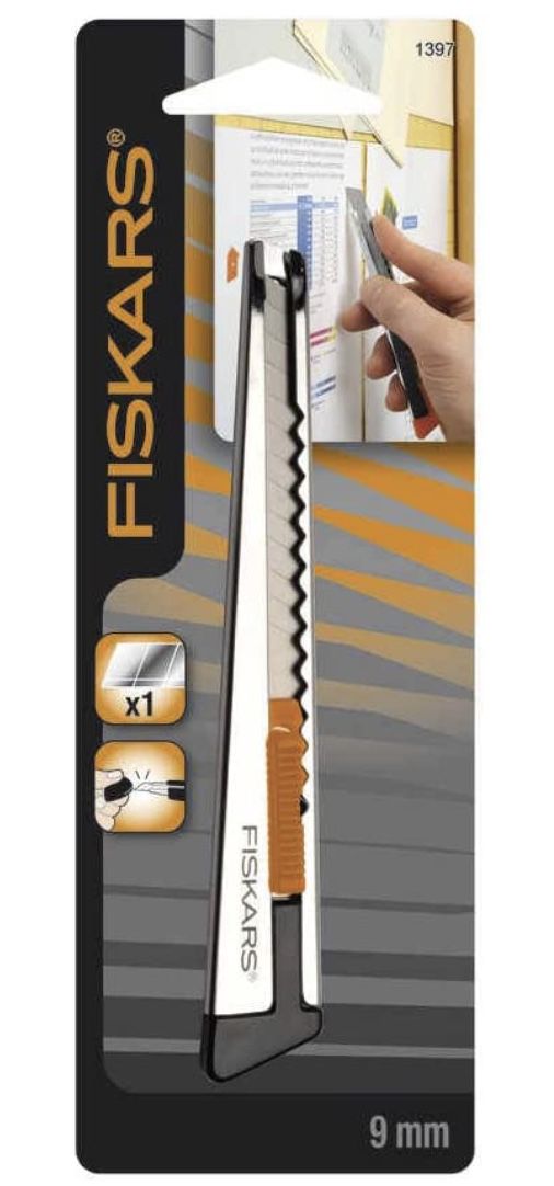 2x Fiskars Profi Cuttermesser aus Metall, Flach, 9 mm für 2,98€ (statt 6€)   Prime