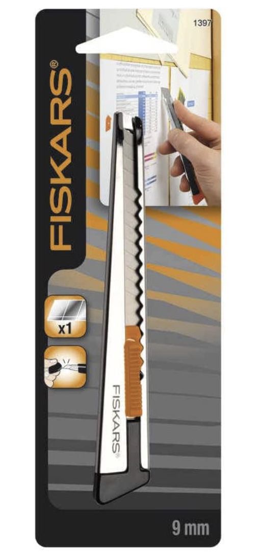 Fiskars Profi Cuttermesser aus Metall, Flach, 9 mm für 1,65€ (statt 3€)