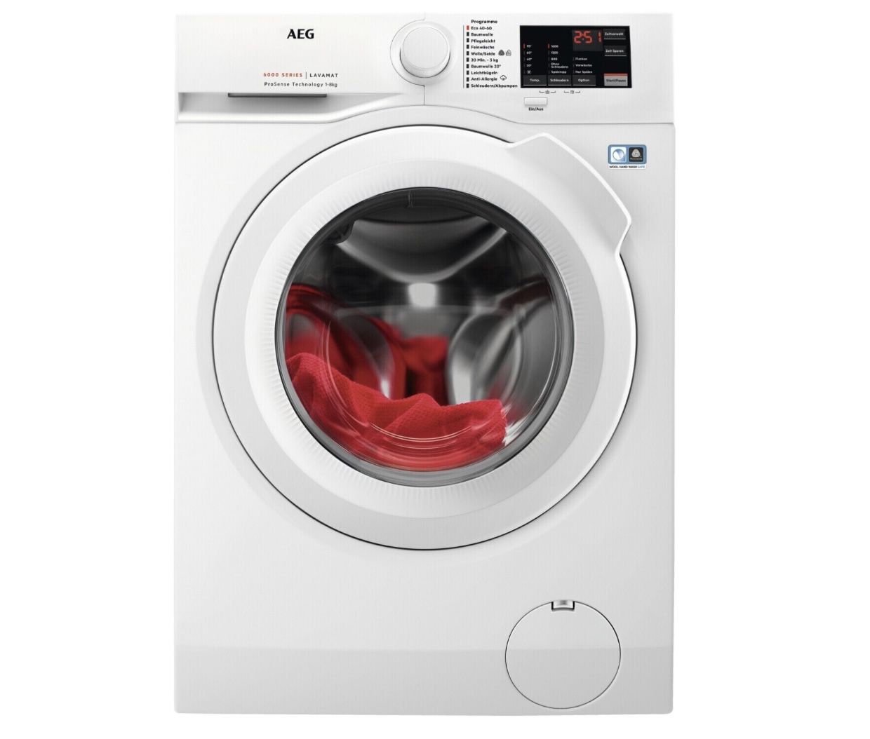 AEG L6FBF56680 Serie 6000   8 kg Waschmaschine mit ProSense Mengenautomatik & 1551 U/Min. für 499€ (statt 579€)