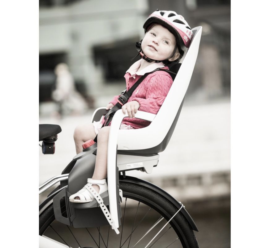 hamax Fahrradsitz Caress mit abschließbarer Halterung in Grau/Lila für 59,99€ (statt 109€)