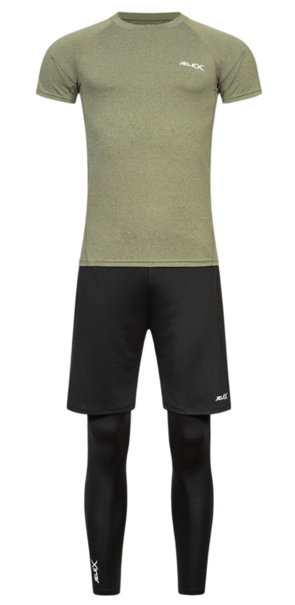 JELEX Sportinator Herren Fitness Set (T Shirt, Shorts, Leggings) für 13,94€ (statt 23€)