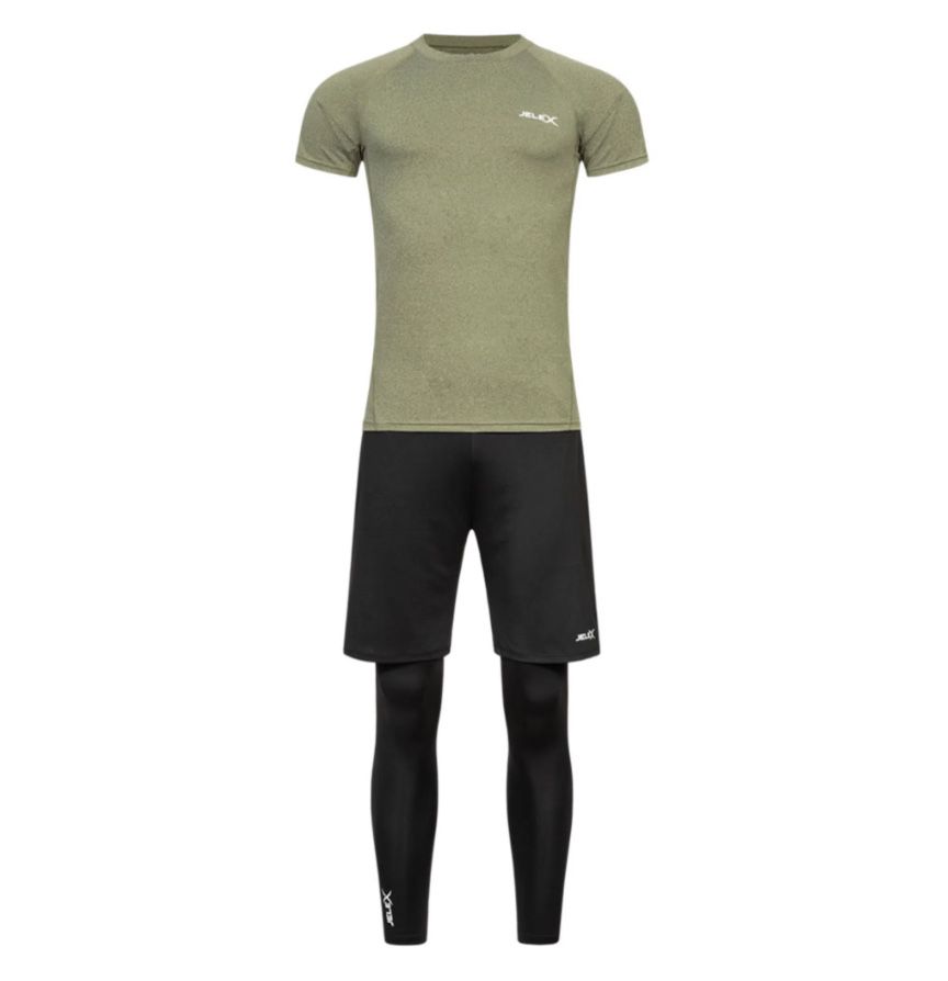 JELEX Sportinator Herren Fitness-Set (T-Shirt, Shorts, Leggings) für 13,94€ (statt 23€)