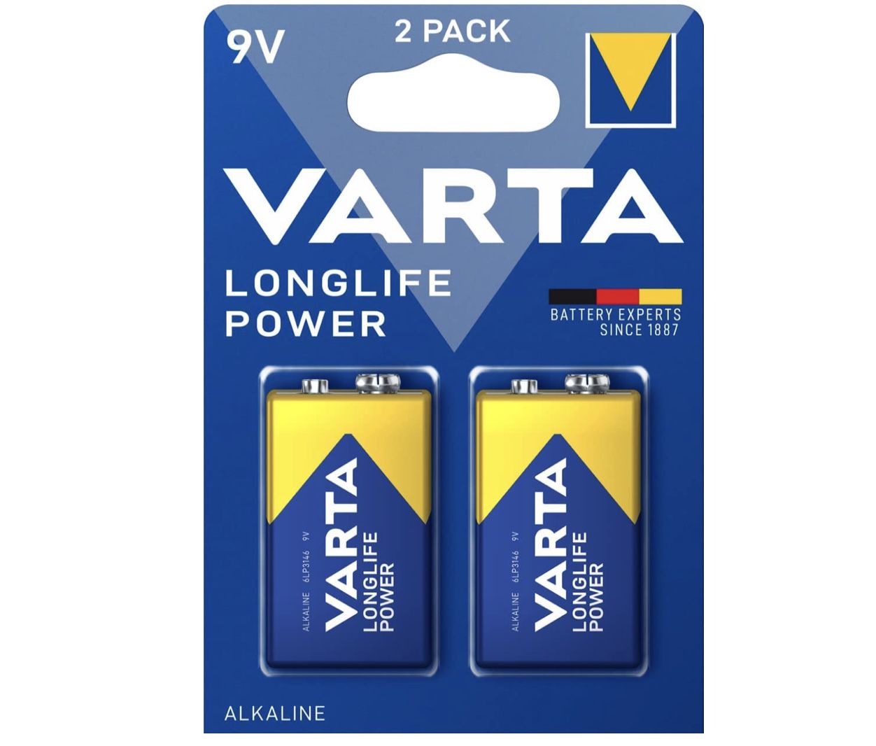 2er Pack VARTA Longlife Power 9V Block 6LR61 Batterie für 3,46€ (statt 5€) &#8211; Prime