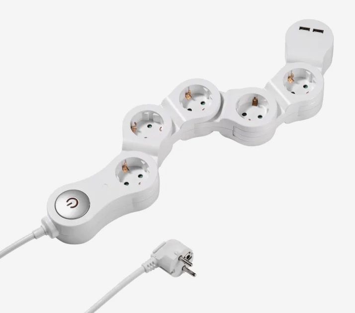 VIVANCO 5 fach Steckdosenleiste flexibel inkl. 2 USB A Ports für 11,99€ (statt 28€)