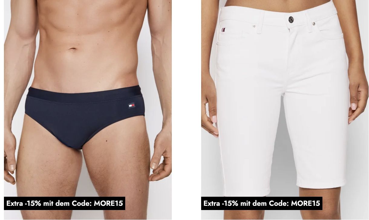 15% Extra Rabatt auf Tommy Hilfiger & Tommy Jeans   z.B. Tommy Hilfiger Badeshorts 35,70€ (statt 46€)