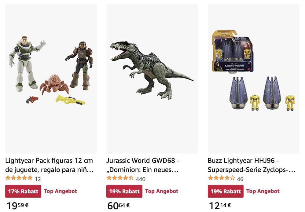 Amazon: Spielzeuge von Jurassic World, Lightyear, Masters of the Universe