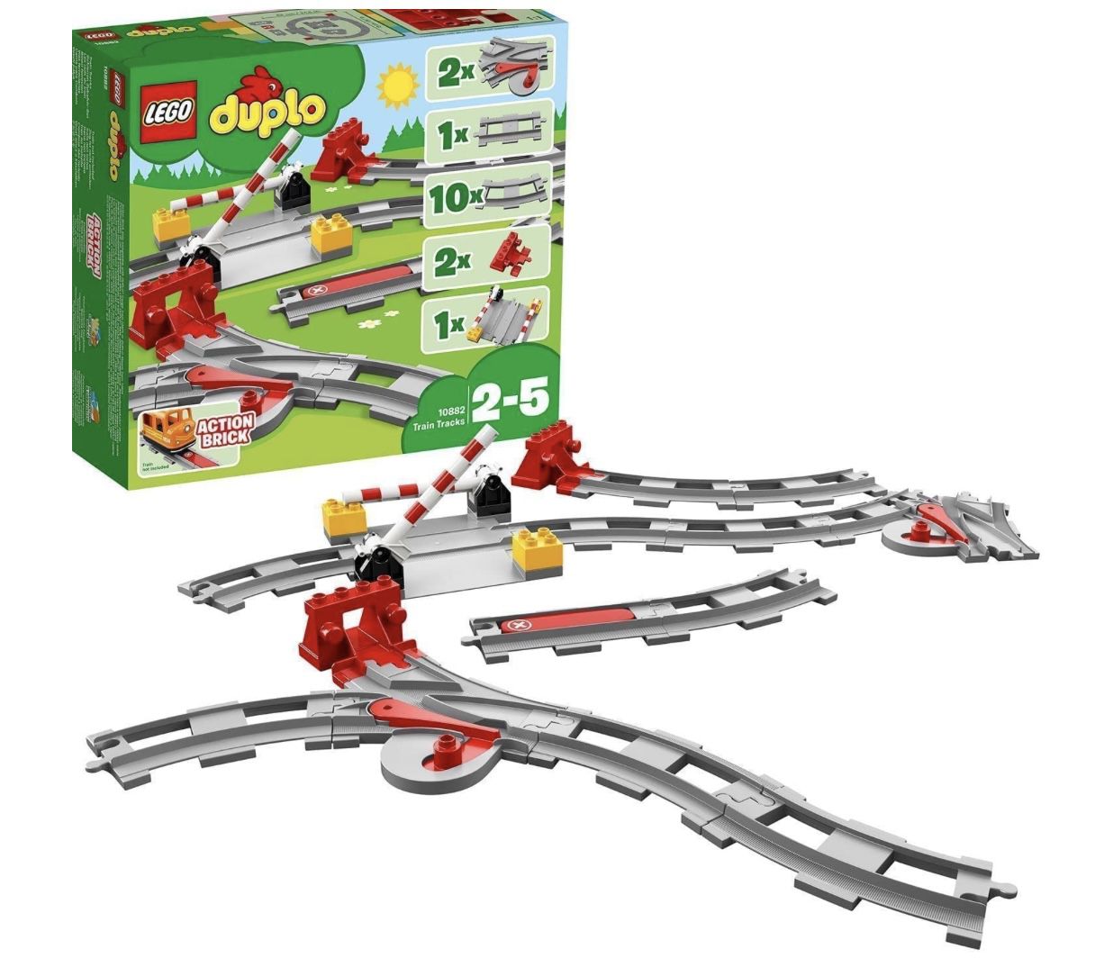 LEGO 10882 DUPLO   Zugschienen Bauset mit rotem Signalstein für 13,59€ (statt 17€)