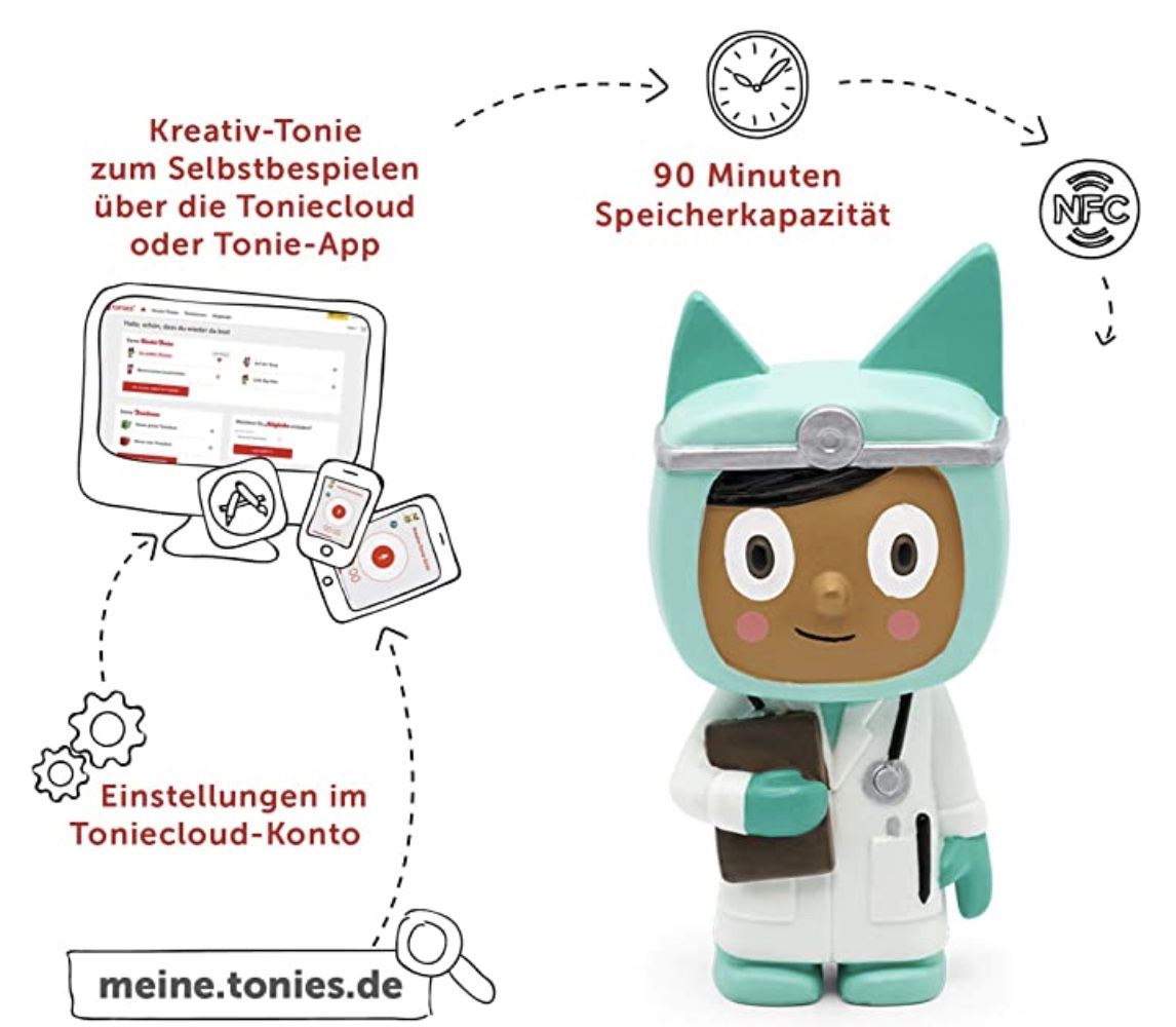 Tonies Kreativ Tonie Ärztin bis 90 Minuten Speicher für 8,29€ (statt 15€)   Prime